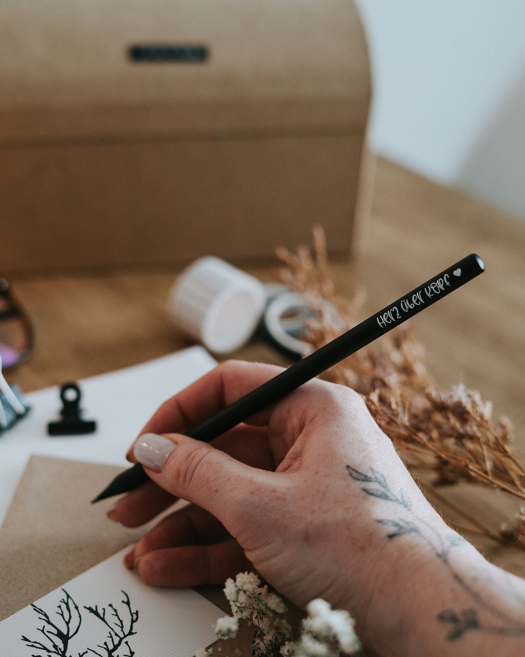 Herz über Kopf Bleistift Heldenglück