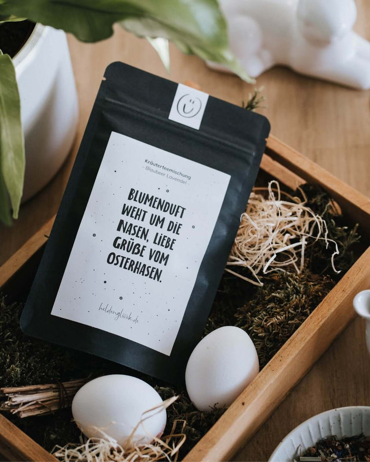 Tee mit Spruch oder Motiv Blumenduft in schwarz weiss