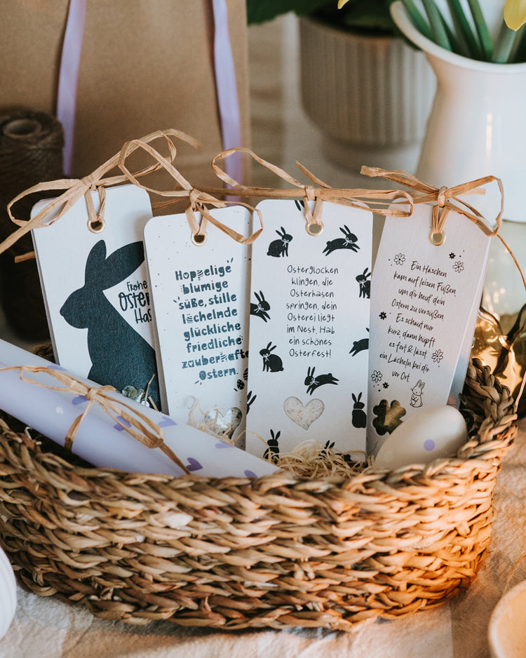 Heldenglück Geschenkanhänger mit Osterwünschen und aromatischem Blütensalz