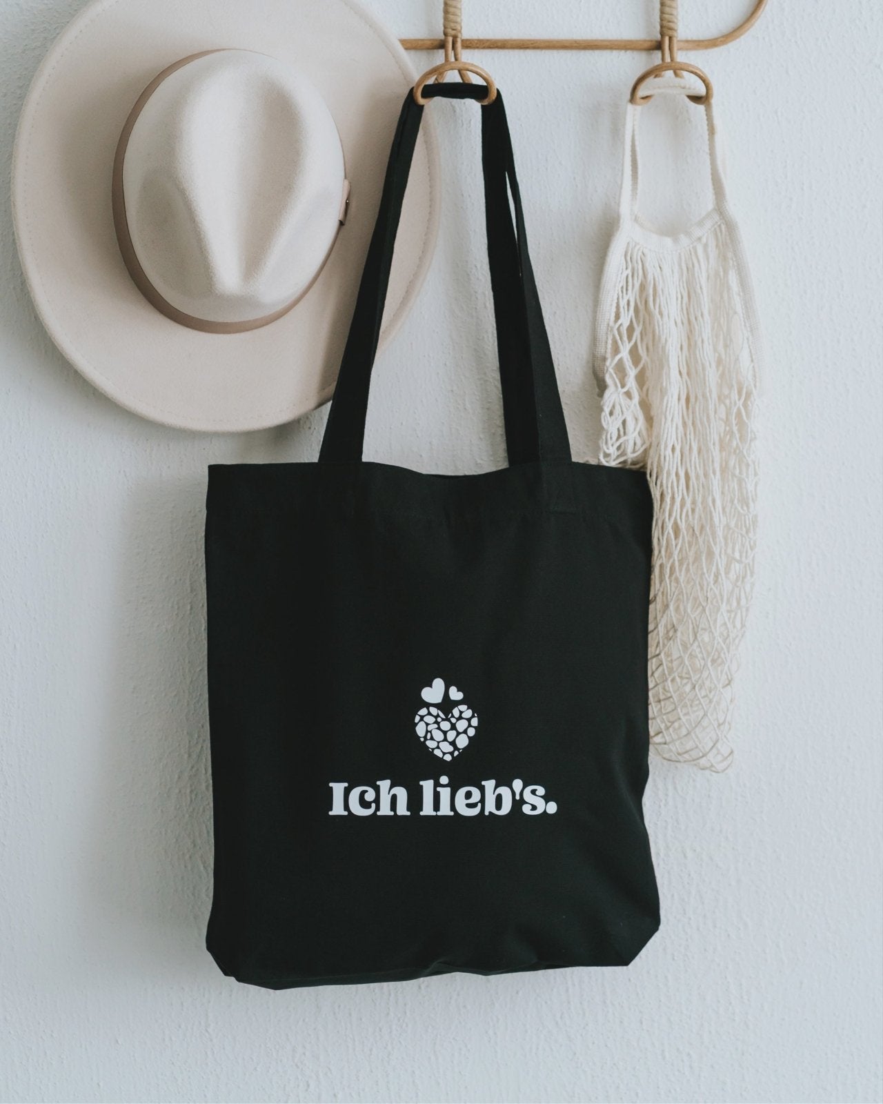 Ich liebs Taschen Heldenglück Schwarz