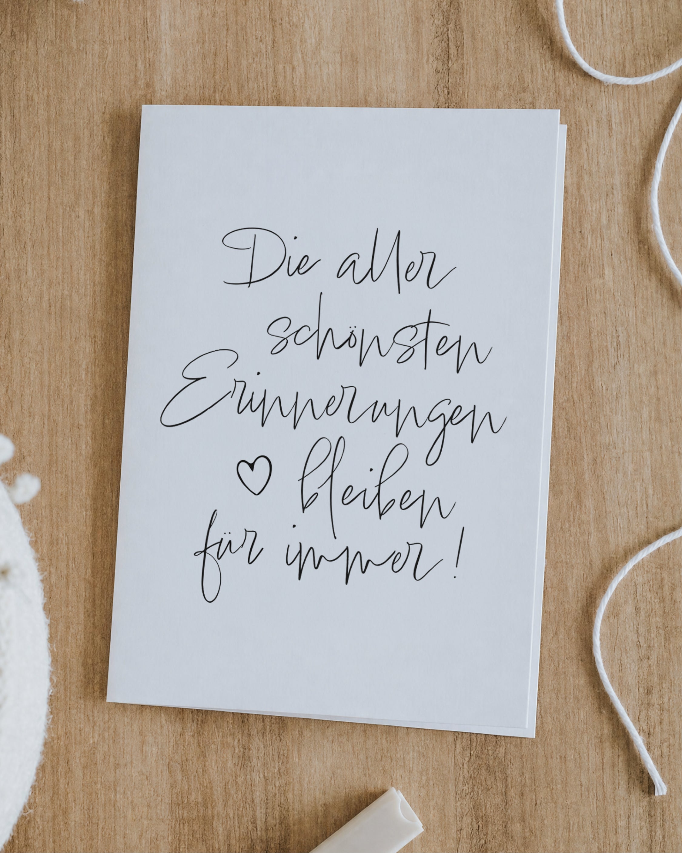 Klappkarte mit warmem Spruch über schöne Erinnerungen