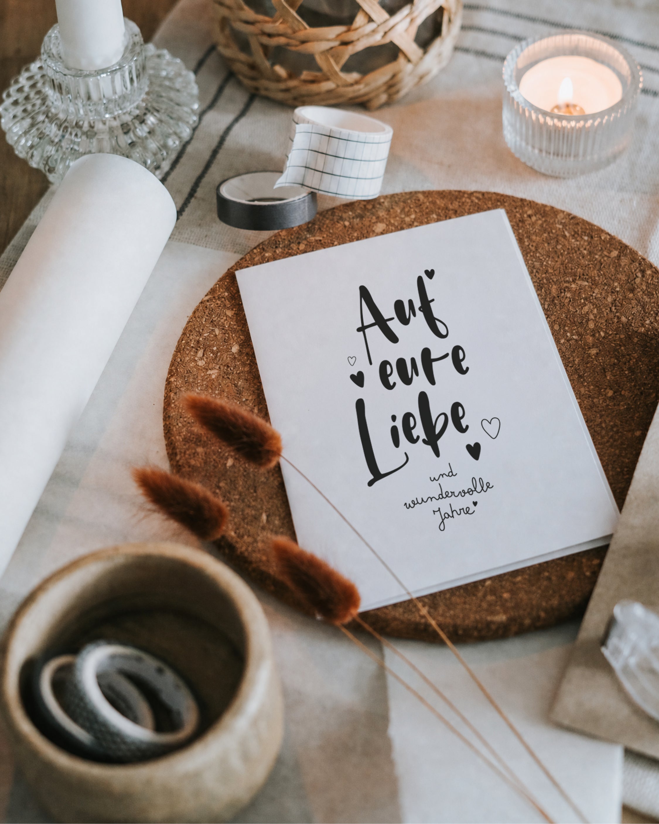 Klappkarte zur Hochzeit mit ruhiger Typografie