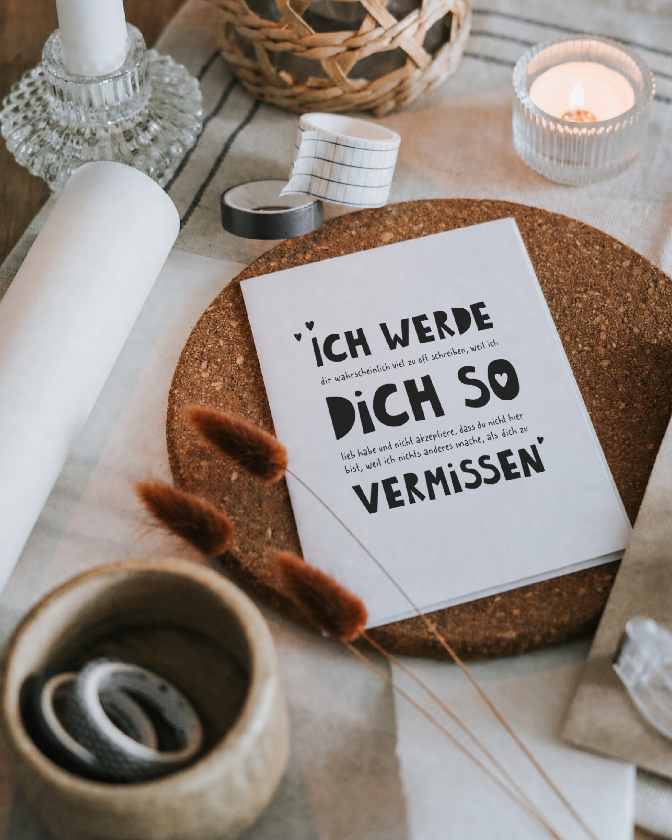 Klappkarte, die sagt, was sonst schwer über die Lippen kommt