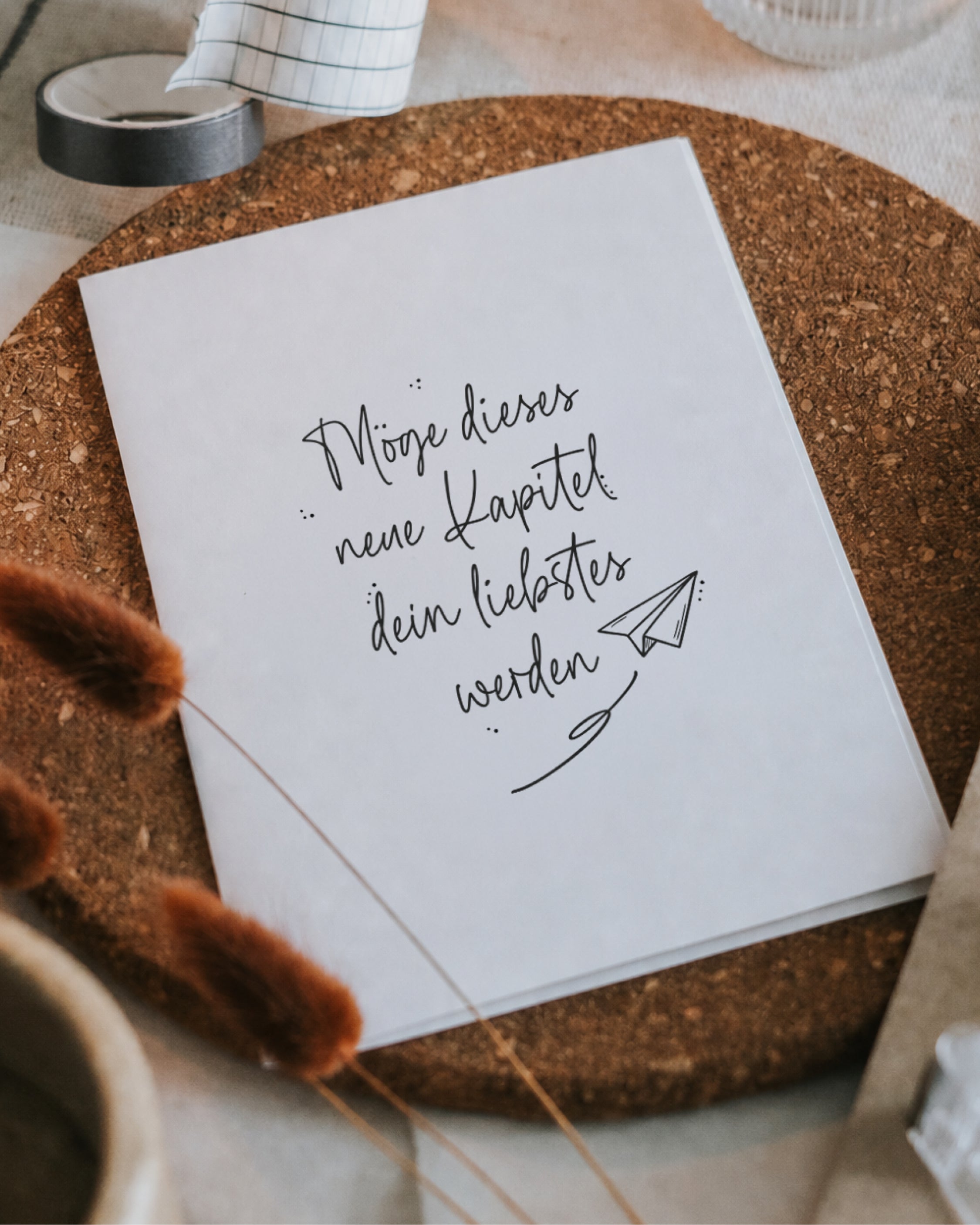 Klappkarte mit warmem Wunsch für den Neuanfang