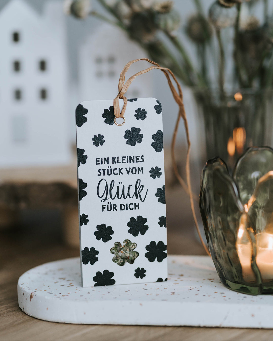 Kleine Aufmerksamkeit für viele Anlässe – Geschenkanhänger mit Glücksspruch und Salz.