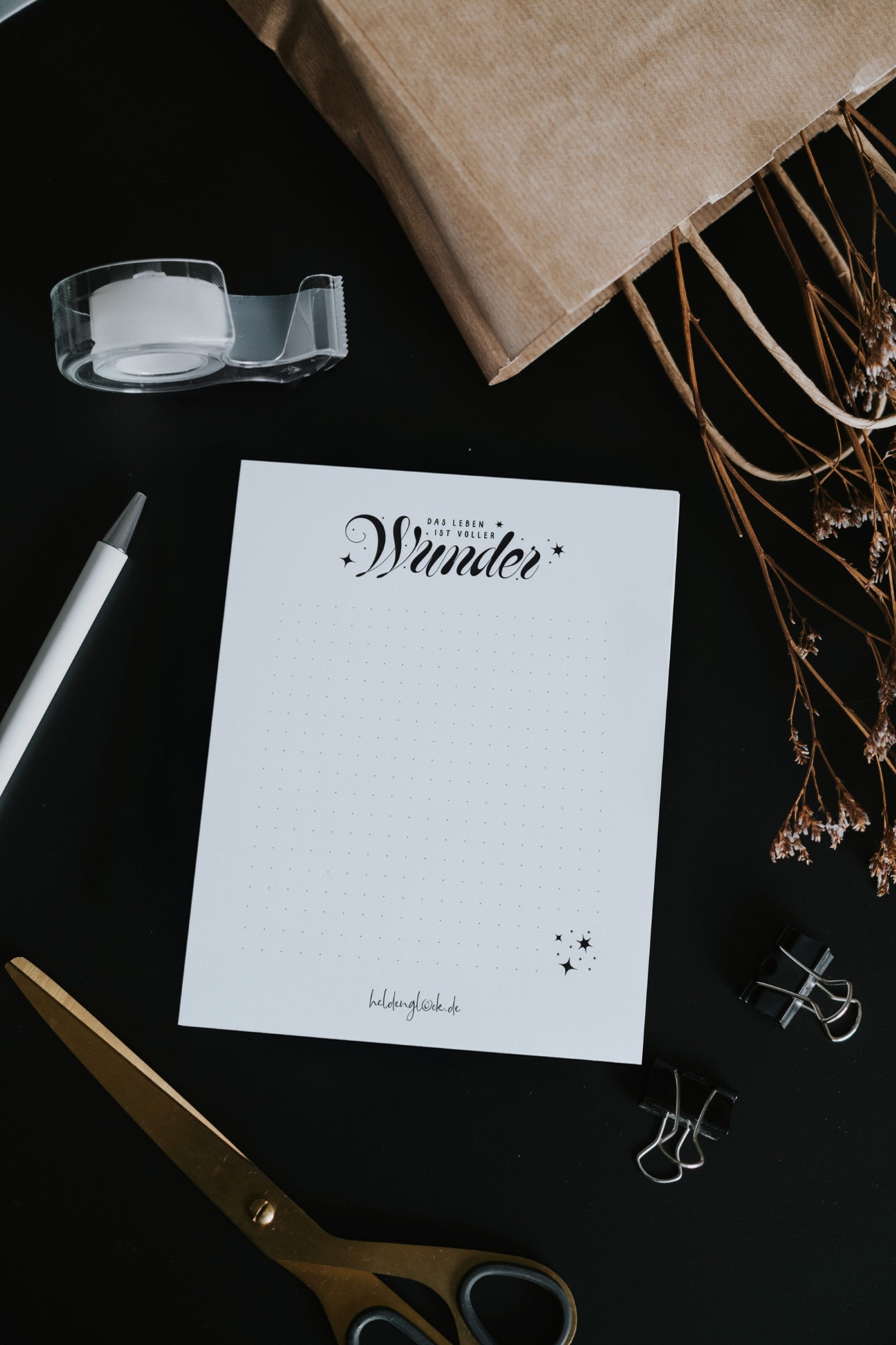 Notizblock „Wunder“ mit zartem Punktraster – für Ideen, To-dos und kleine Glücksmomente