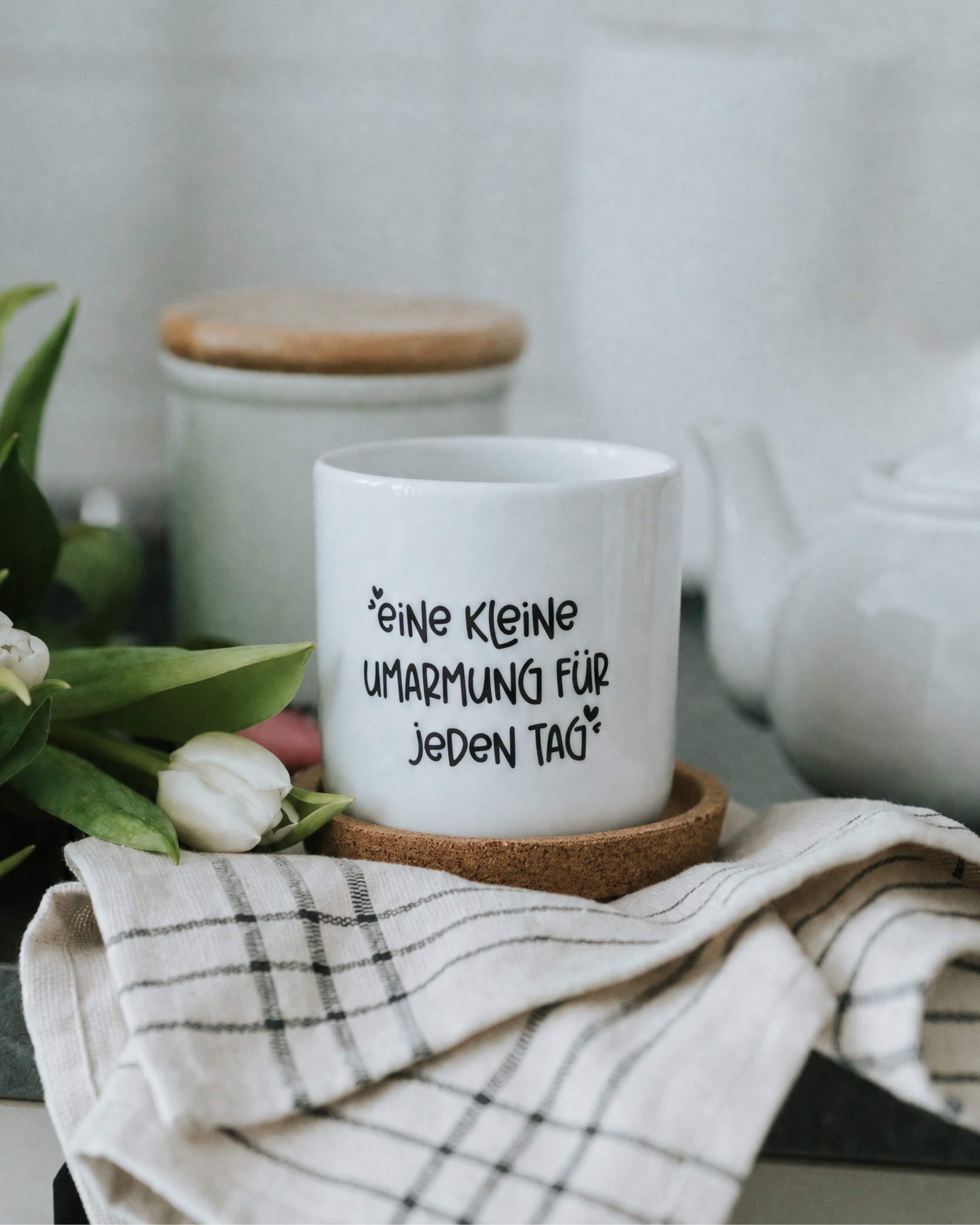 Heldenglück-Becher mit warmherzigem Spruch