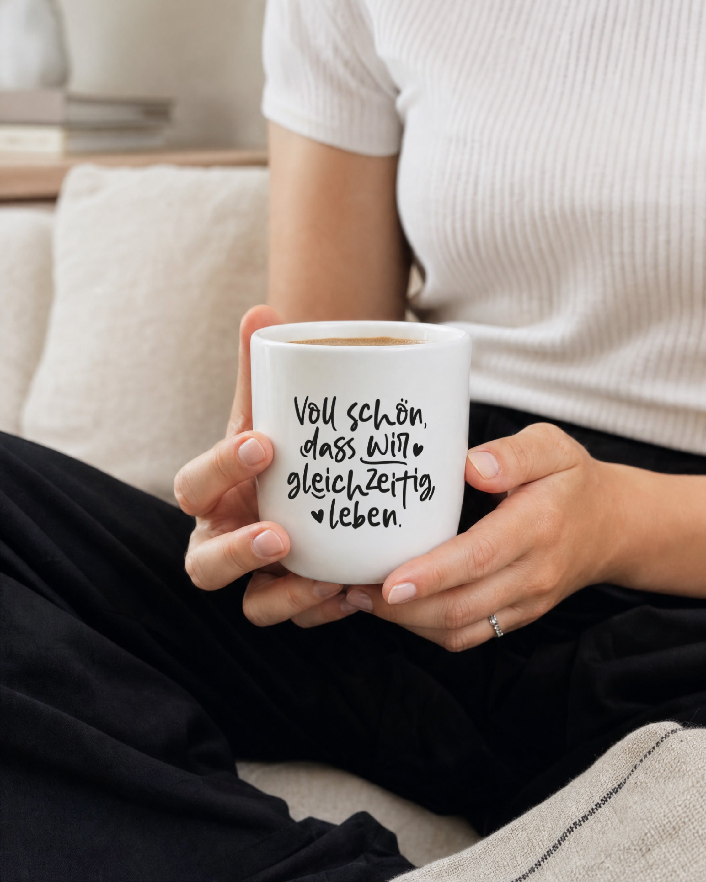 Heldenglück-Becher mit Spruch über Verbundenheit