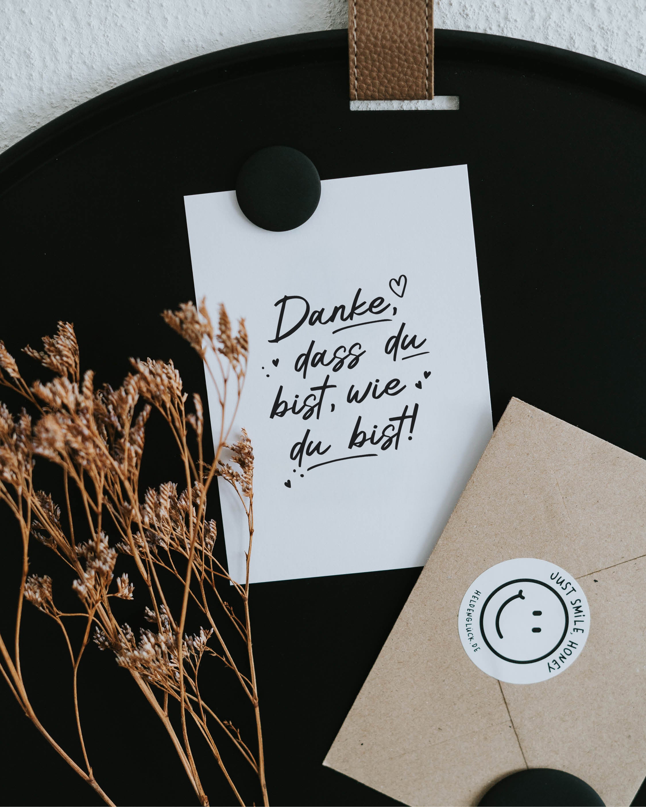 Gefühlvolle Postkarte mit liebevollem Dank – perfekt, um zu sagen: Du bist wichtig, genauso wie du bist.