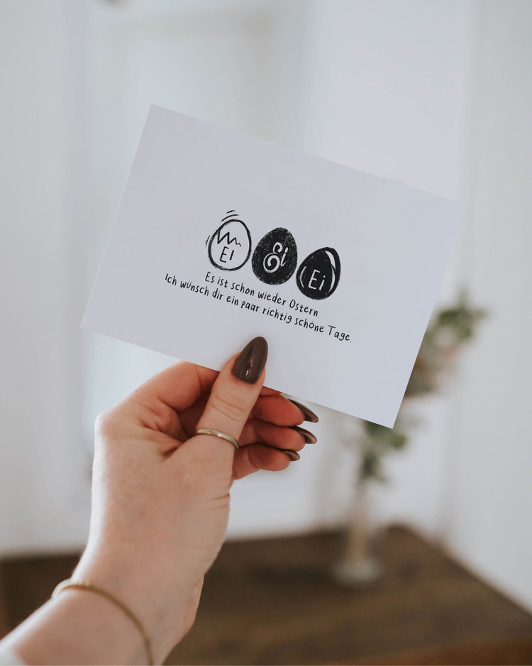Postkarte Ei Ei Ei als kleines Ostergeschenk für die Freundin