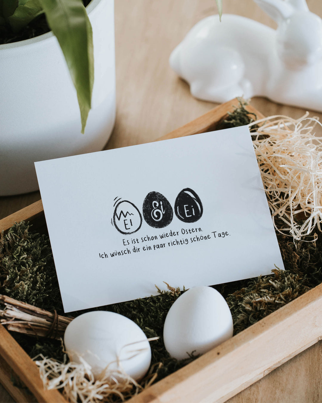 Moderne Postkarte Ei Ei Ei zum Aufhängen oder Einrahmen