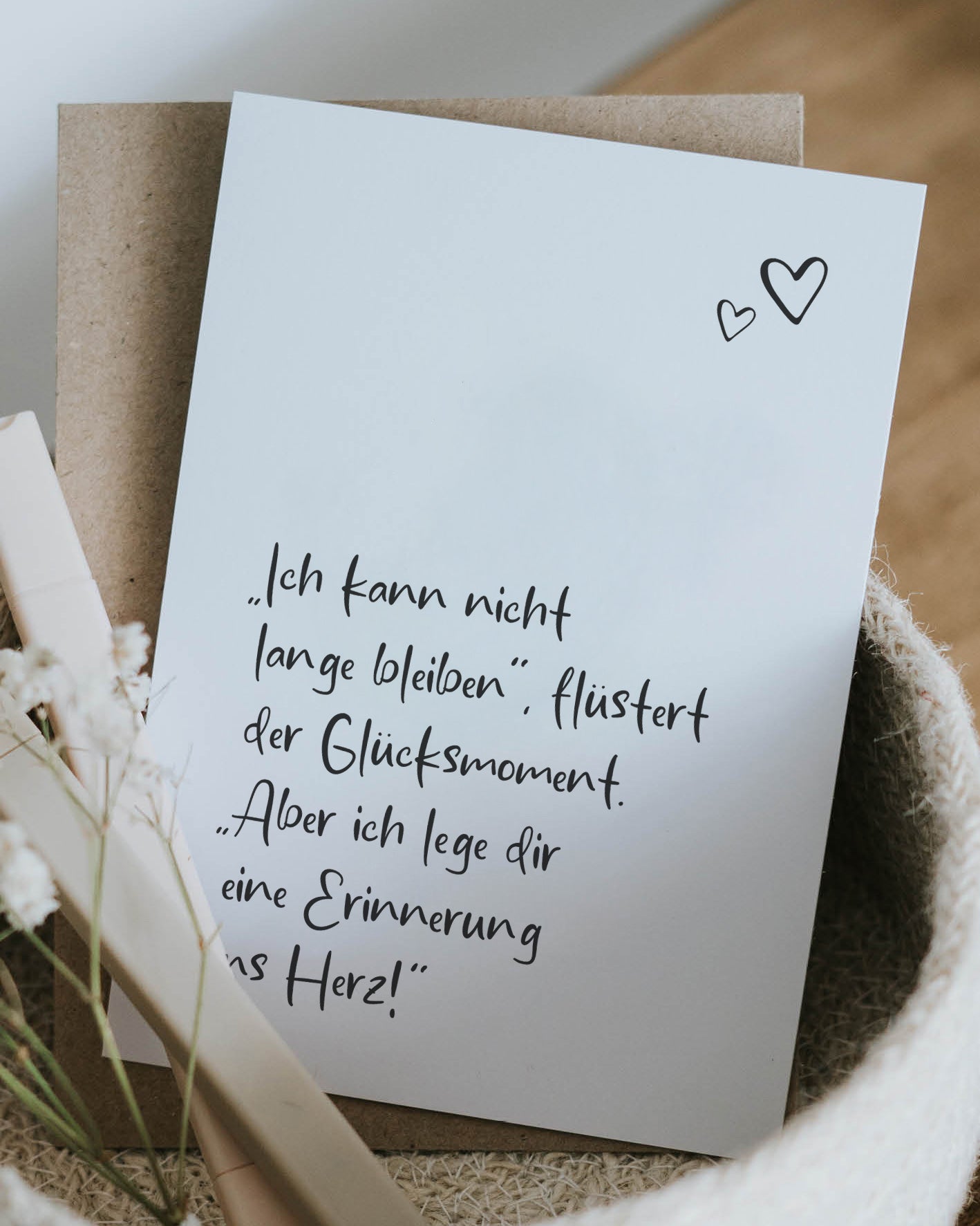 Postkarte mit Spruch „Erinnerung für dein Herz“ – liebevolle Karte für Trost, Freundschaft und Herzensmomente
