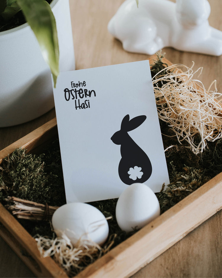 Osterpostkarte Frohe Ostern Hasi als kleine Aufmerksamkeit