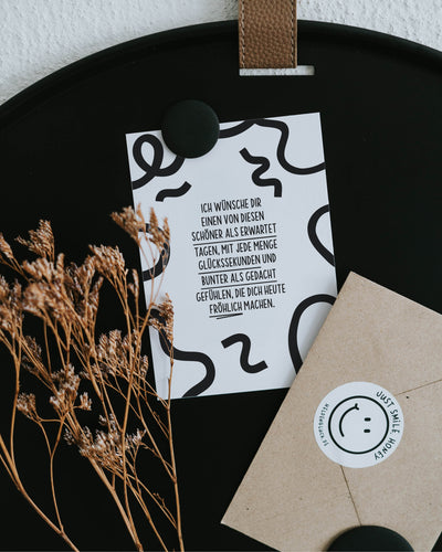 Gefühlvolle Postkarte mit inspirierendem Wunsch – perfekt für Lieblingsmenschen, die etwas Aufmunterung brauchen.