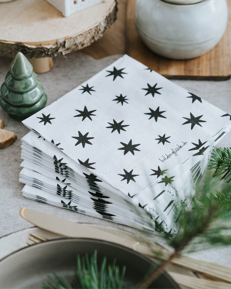 Serviette mit charmantem Spruch für Weihnachten – perfekt als Deko oder Mitbringsel.