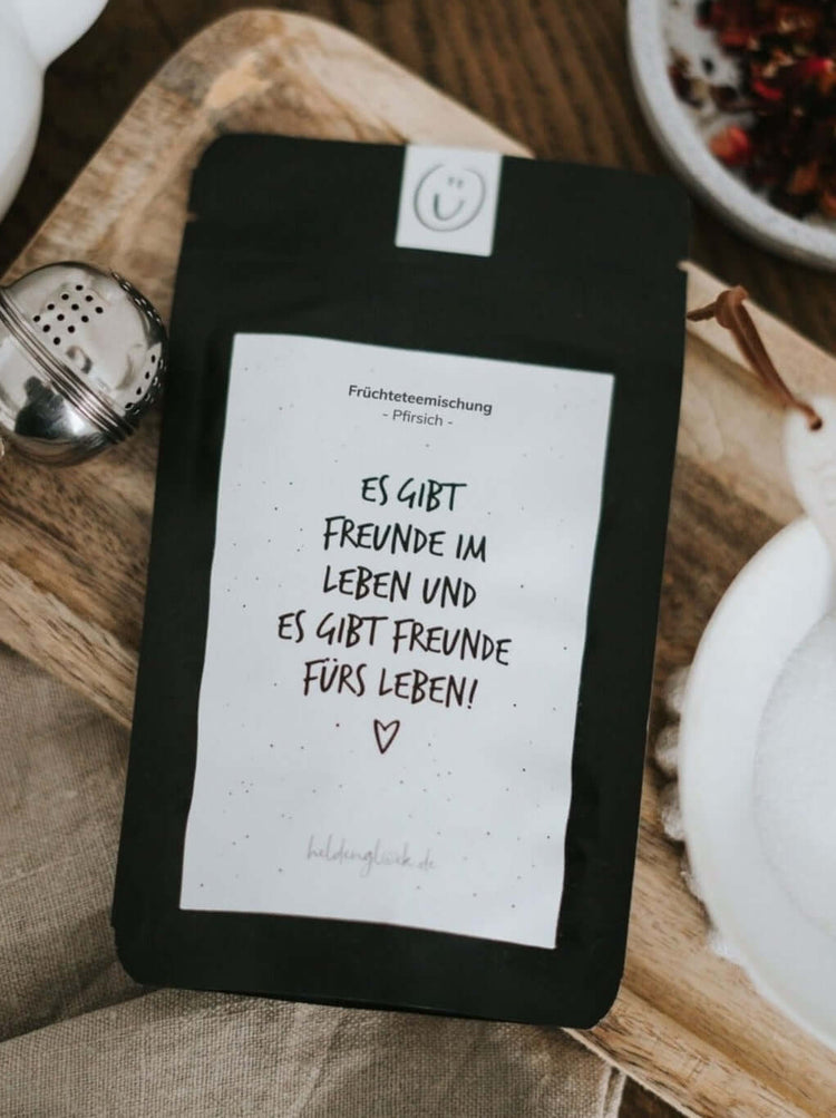 Tee mit Spruch oder Motiv Freunde fürs Leben in schwarz weiss