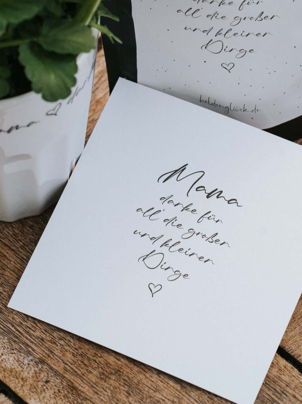 Geschenke Mama – Karte „Danke für alles“ stilvoll & liebevoll