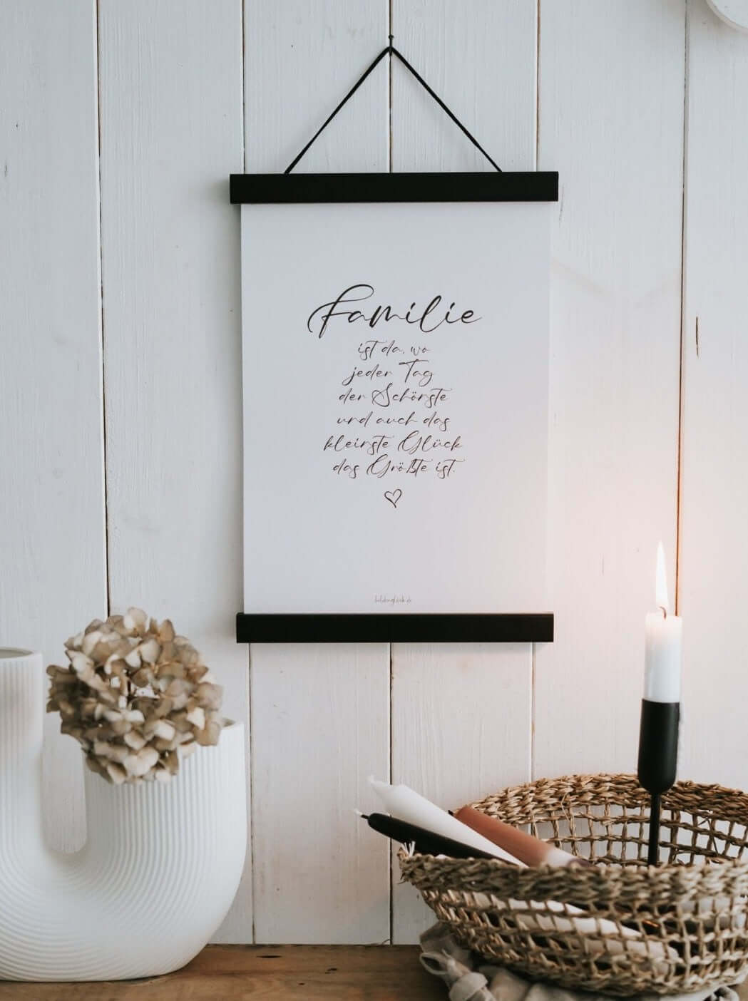 Poster mit Spruch oder Motiv Posterleiste in schwarz weiss