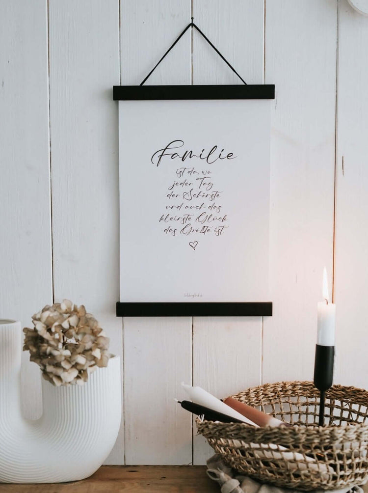 Poster mit Spruch oder Motiv Posterleiste in schwarz weiss