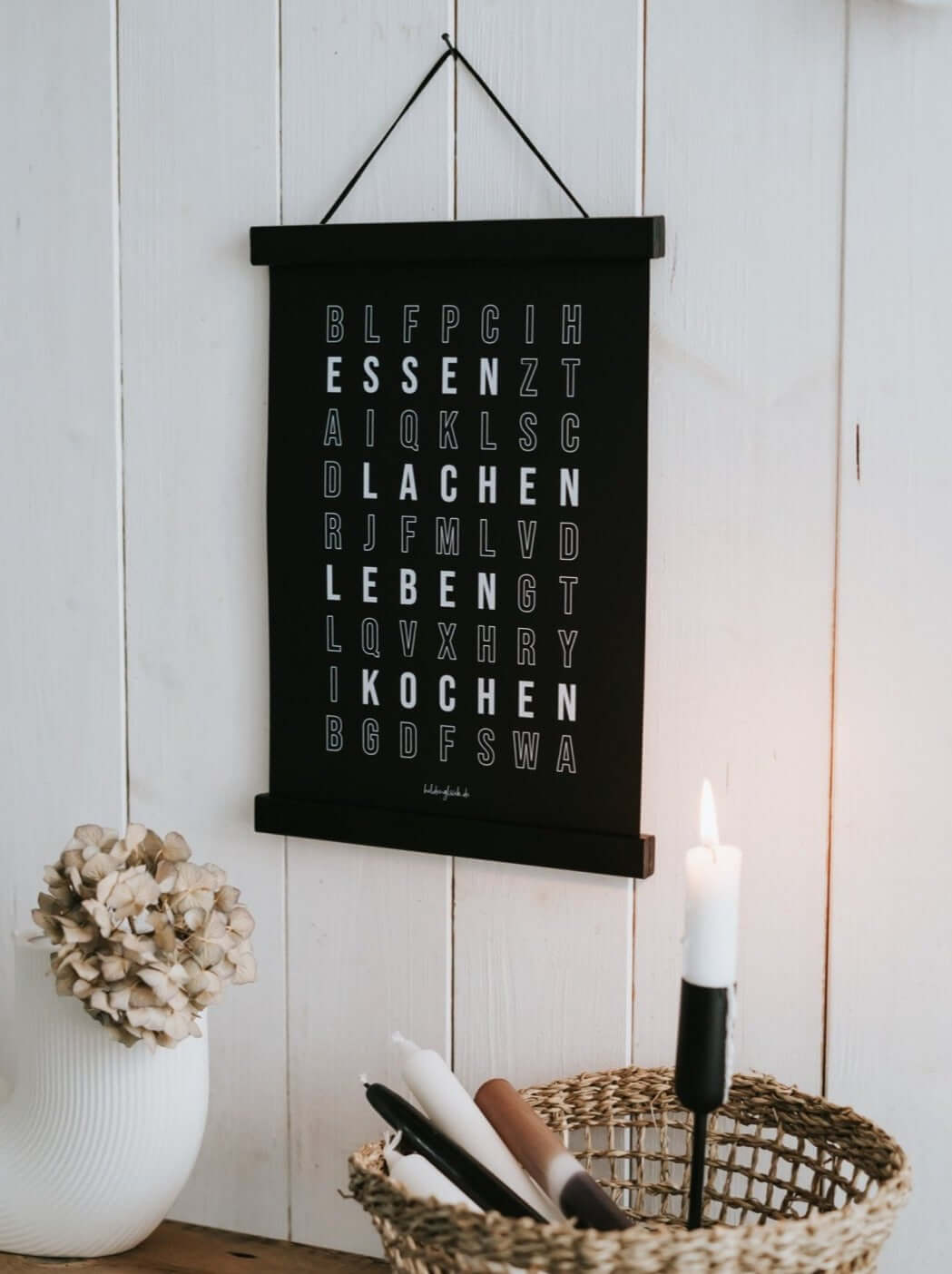 Poster mit Spruch oder Motiv Posterleiste in schwarz weiss