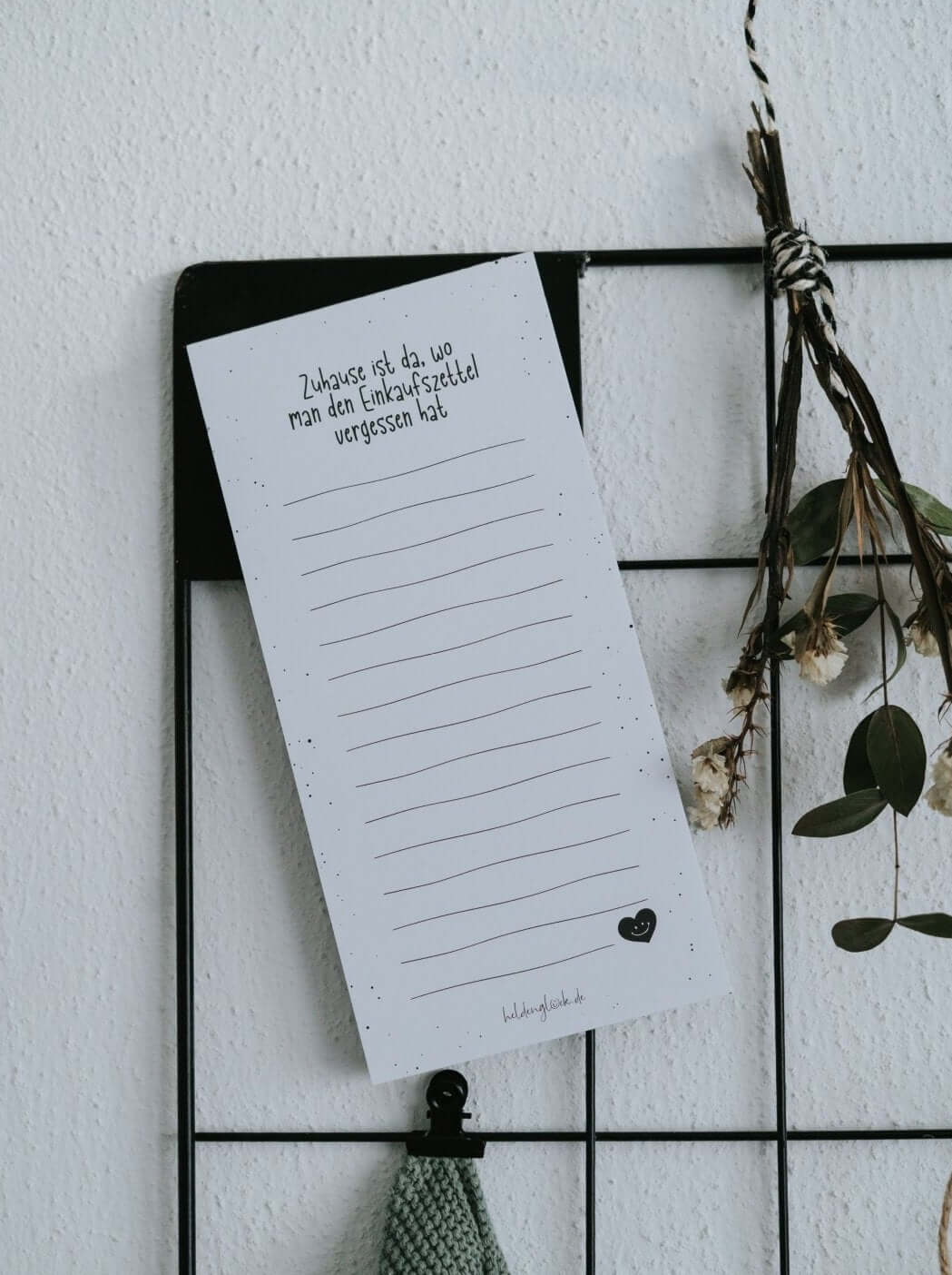 Notizblock mit Spruch oder Motiv Einkaufszettel · magnetisch in schwarz weiss