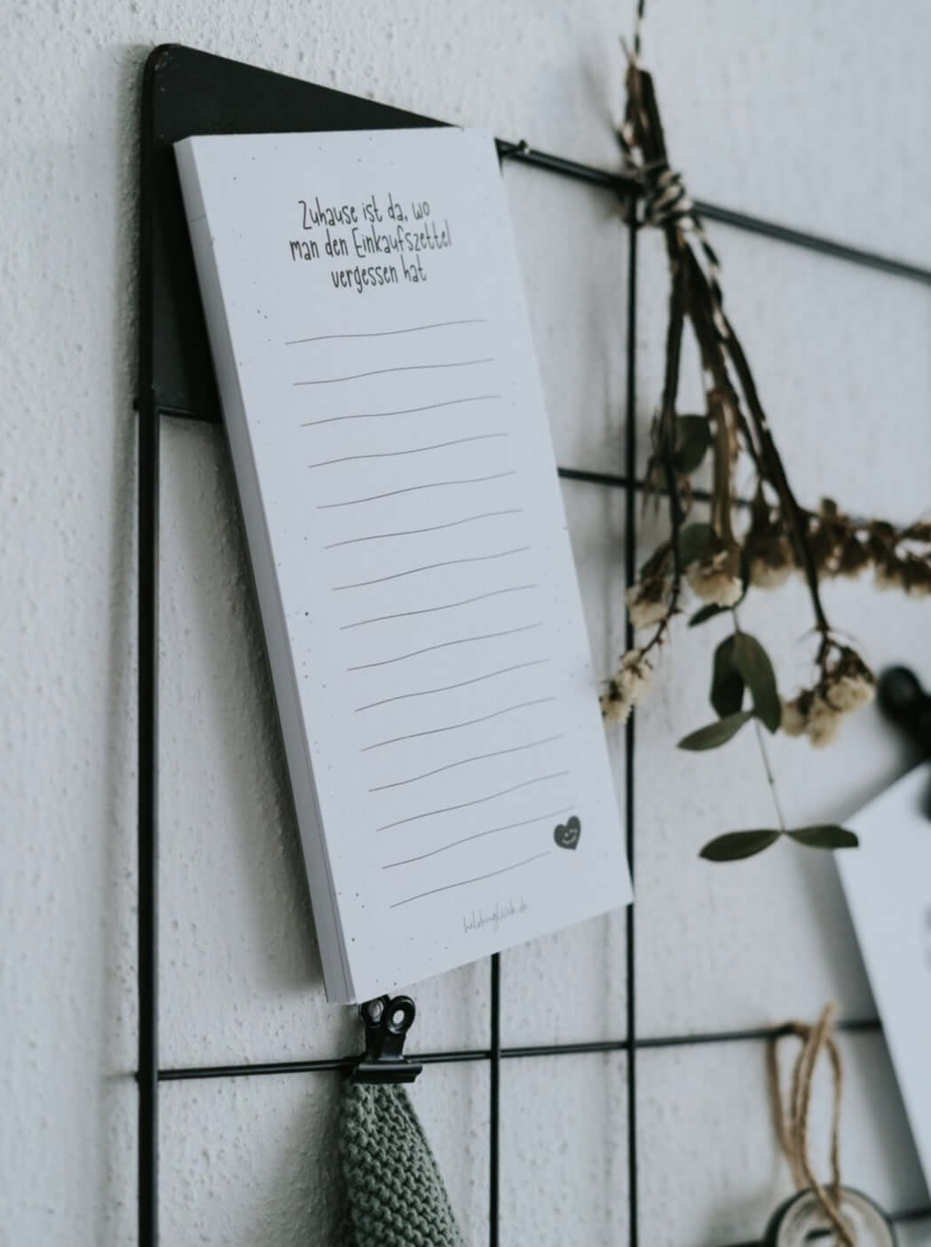 Notizblock mit Spruch oder Motiv Einkaufszettel · magnetisch in schwarz weiss