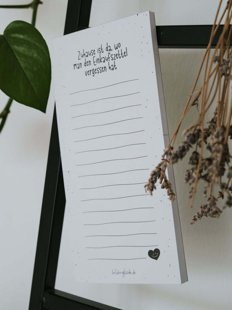Notizblock mit Spruch oder Motiv Einkaufszettel · magnetisch in schwarz weiss