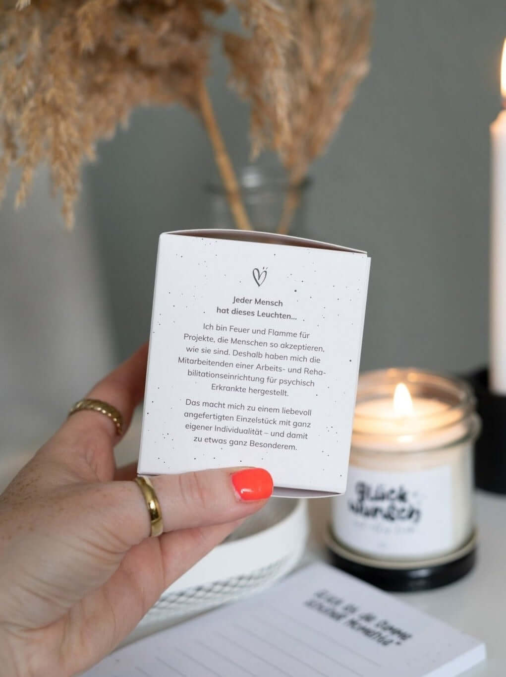 Kerze im Glas mit Spruch oder Motiv Beste Zeit in schwarz weiss
