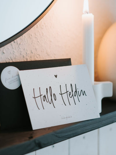 Postkarte mit Spruch und motiv Grußkarte in schwarz weiss