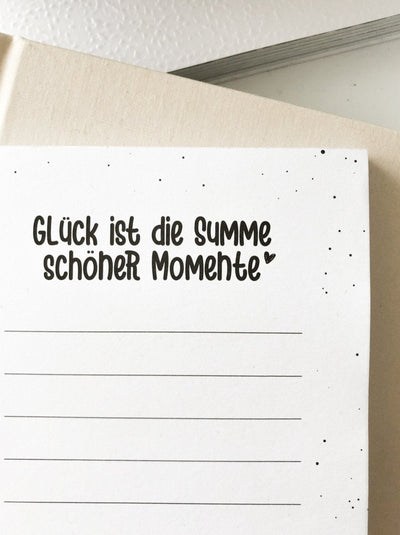 Notizblock „Momente" mit Spruch – To-do-Listen mit schönem Detail