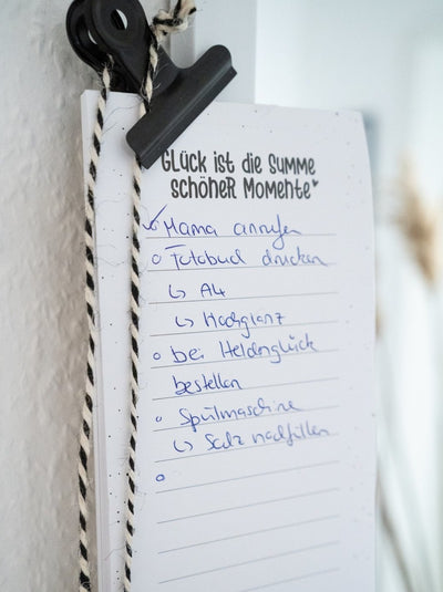 Notizblock „Momente" für Listen und Notizen – produziert in Deutschland