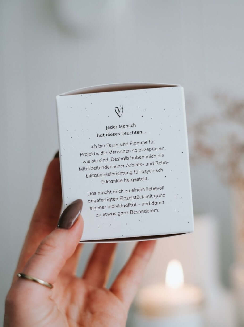 Kerze im Glas mit Spruch oder Motiv Klitzeklein in schwarz weiss