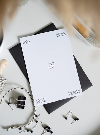 Geschenke mit Liebe – Karte „Vier Ecken Liebe“ mit Nostalgie & Herz
