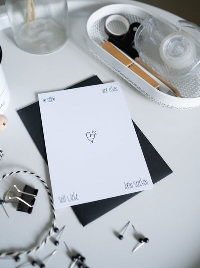 Geschenke mit Liebe – Karte „Vier Ecken Liebe“ mit Nostalgie & Herz