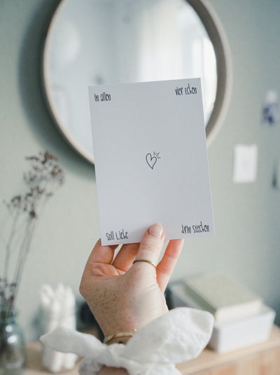 Geschenke mit Liebe – Karte „Vier Ecken Liebe“ mit Nostalgie & Herz
