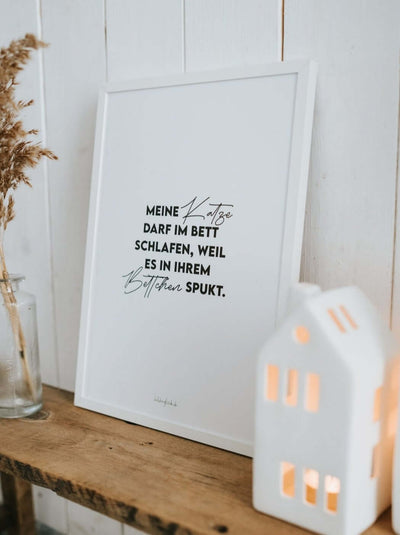 Poster mit Spruch oder Motiv Meine Katze in schwarz weiss