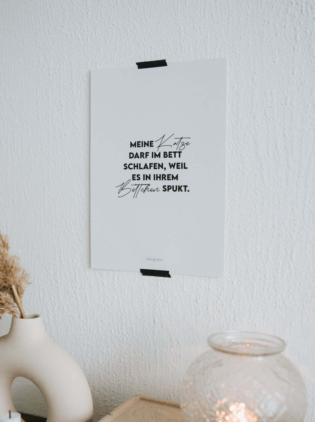 Poster mit Spruch oder Motiv Meine Katze in schwarz weiss
