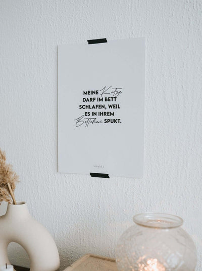 Poster mit Spruch oder Motiv Meine Katze in schwarz weiss
