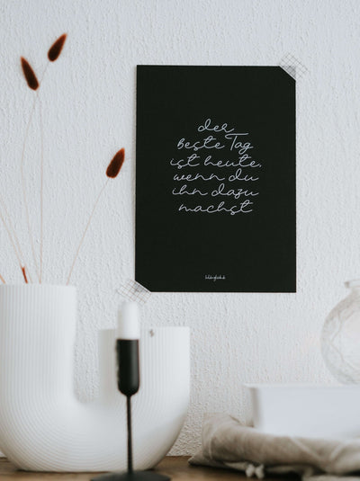 Geschenke mit Spruch – Poster „Heute ist ein Geschenk“ für Dankbarkeit & Mut