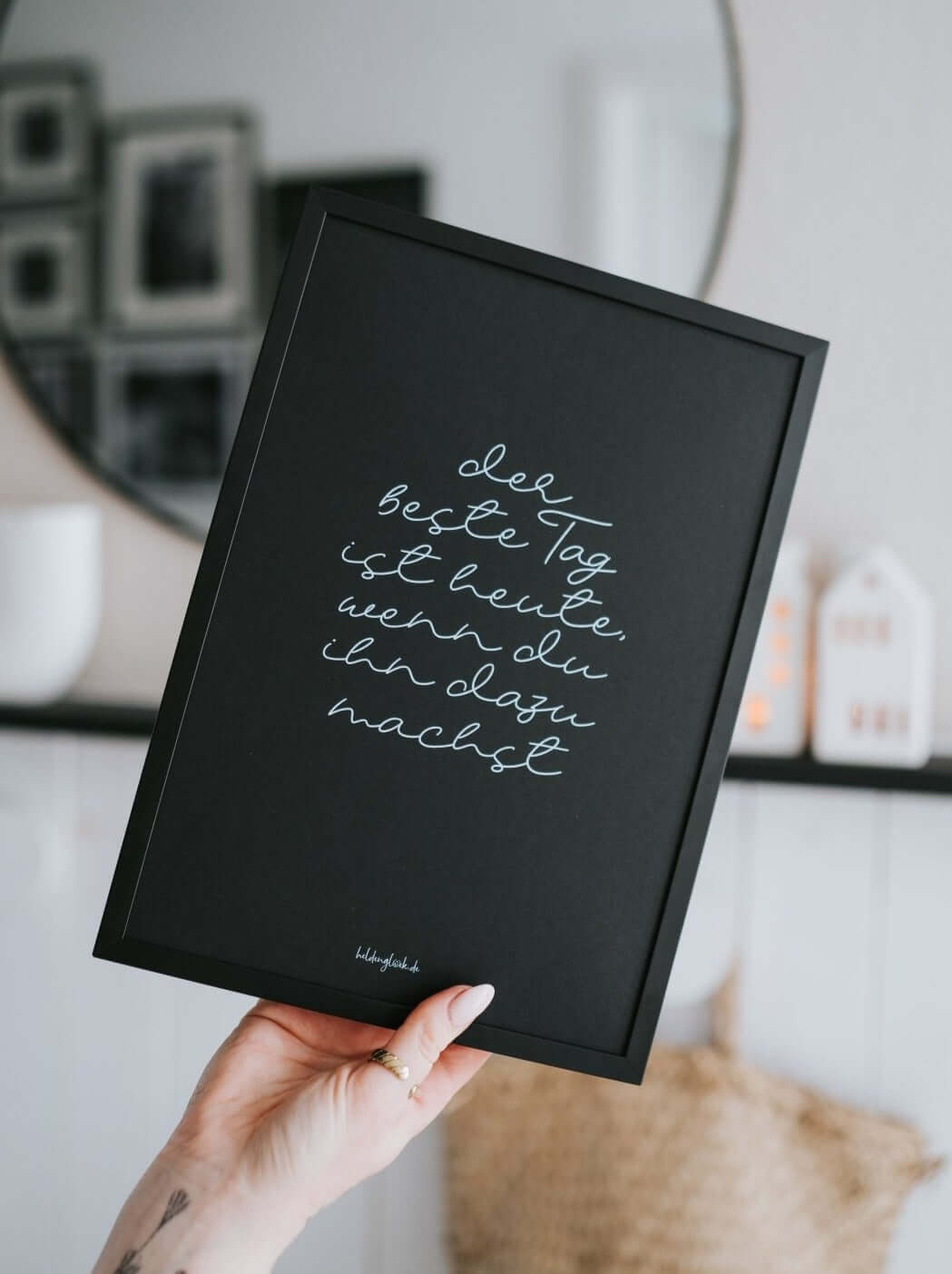 Geschenke mit Spruch – Poster „Heute ist ein Geschenk“ für Dankbarkeit & Mut