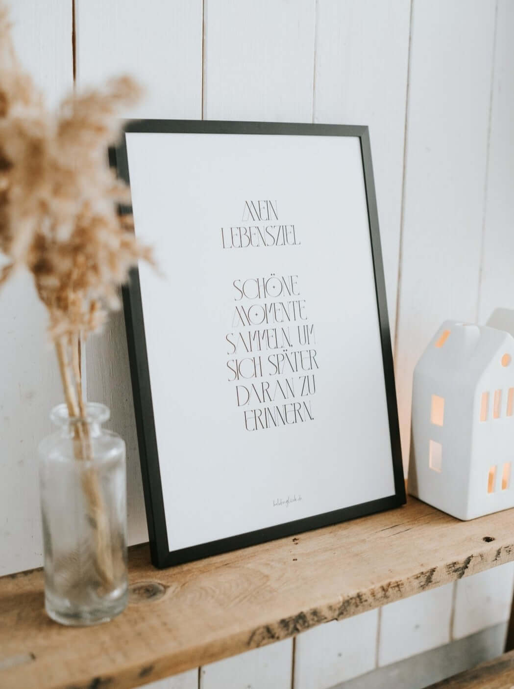 Poster mit Spruch oder Motiv Mein Lebensziel in schwarz weiss