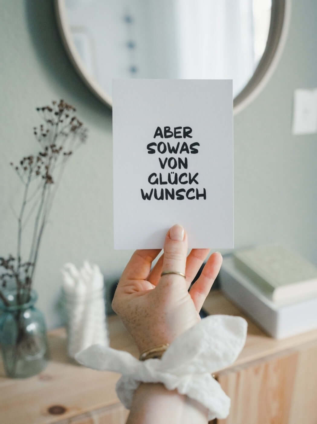Geschenke zum Gratulieren – Postkarte „Aber sowas von Glückwunsch“